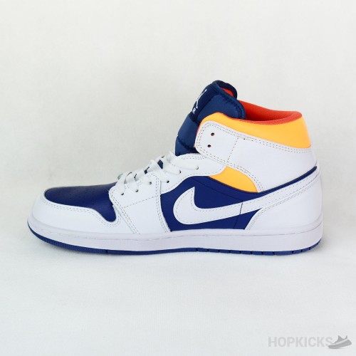 Air Jordan 1 Mid Royal Blue Laser Orange