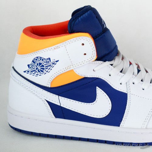 Air Jordan 1 Mid Royal Blue Laser Orange