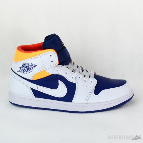 Air Jordan 1 Mid Royal Blue Laser Orange