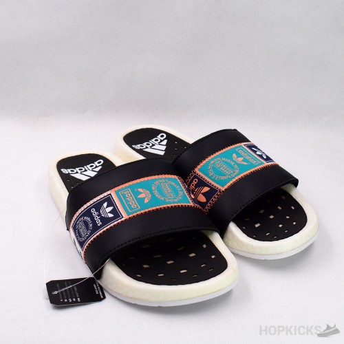 Adilette Boost Colored Label Black White