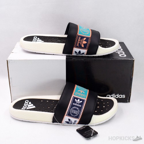 Adilette Boost Colored Label Black White