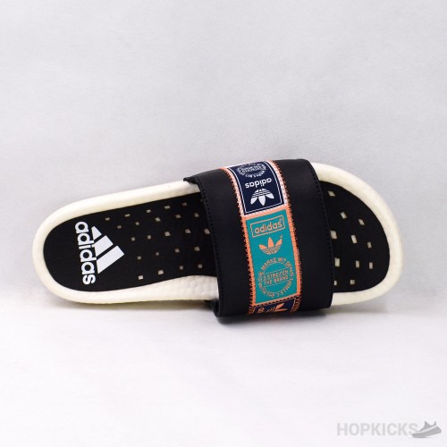 Adilette Boost Colored Label Black White
