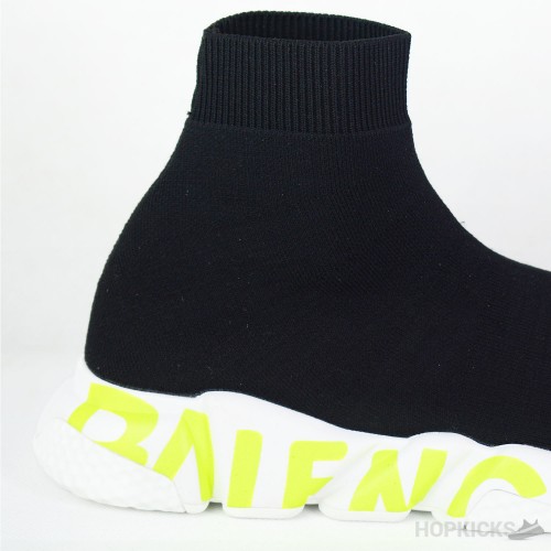 Bale*ciaga Speed Graffiti Trainers Black Fluo