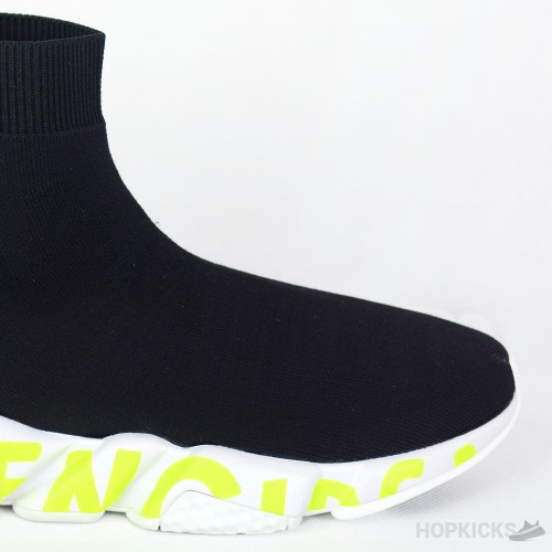 Bale*ciaga Speed Graffiti Trainers Black Fluo