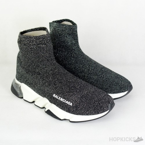 Bale*ciaga Speed Clear Sole Black Silver [Premium Quality]