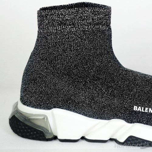 Bale*ciaga Speed Clear Sole Black Silver [Premium Quality]