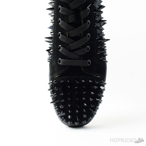 CL Black Suede Multi Level Spiked High Top