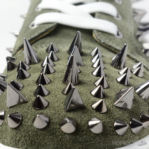 CL Olive Suede Multi Level Spiked High Top