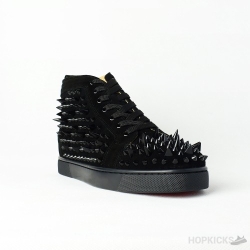 CL Black Suede Multi Level Spiked High Top (Premium Batch)