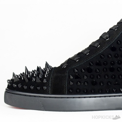 CL Black Suede Multi Level Spiked High Top