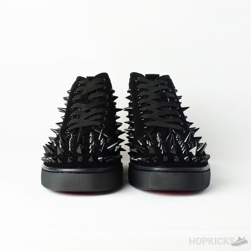 CL Black Suede Multi Level Spiked High Top