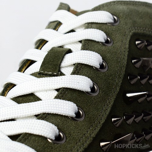 CL Olive Suede Multi Level Spiked High Top