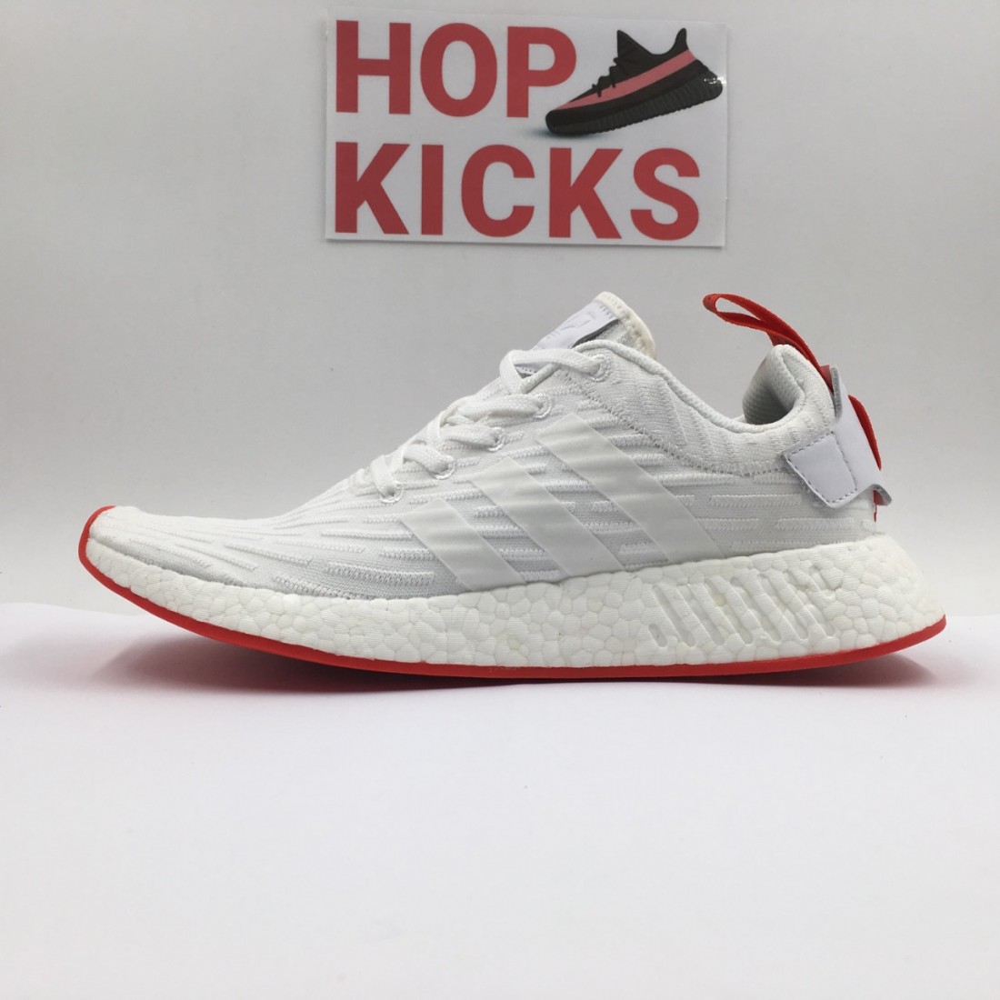 adidas nmd r2 primeknit white red
