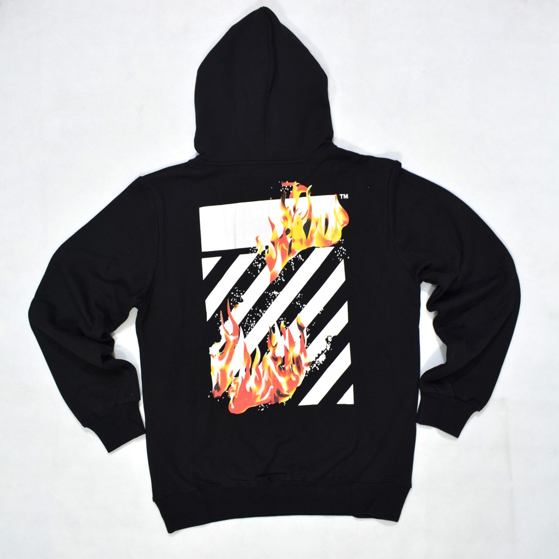 Off-White Diagonal Fire Spliced Hoodie