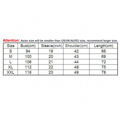 off white nike size chart