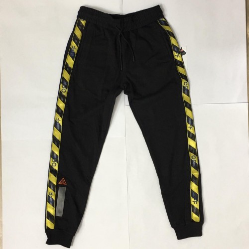 off white track pants yellow stripe