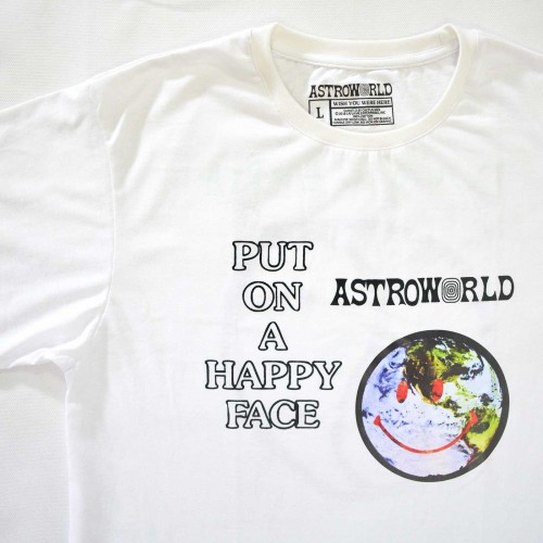 Astroworld Put On A Happy Face Tee White [HOP Batch]