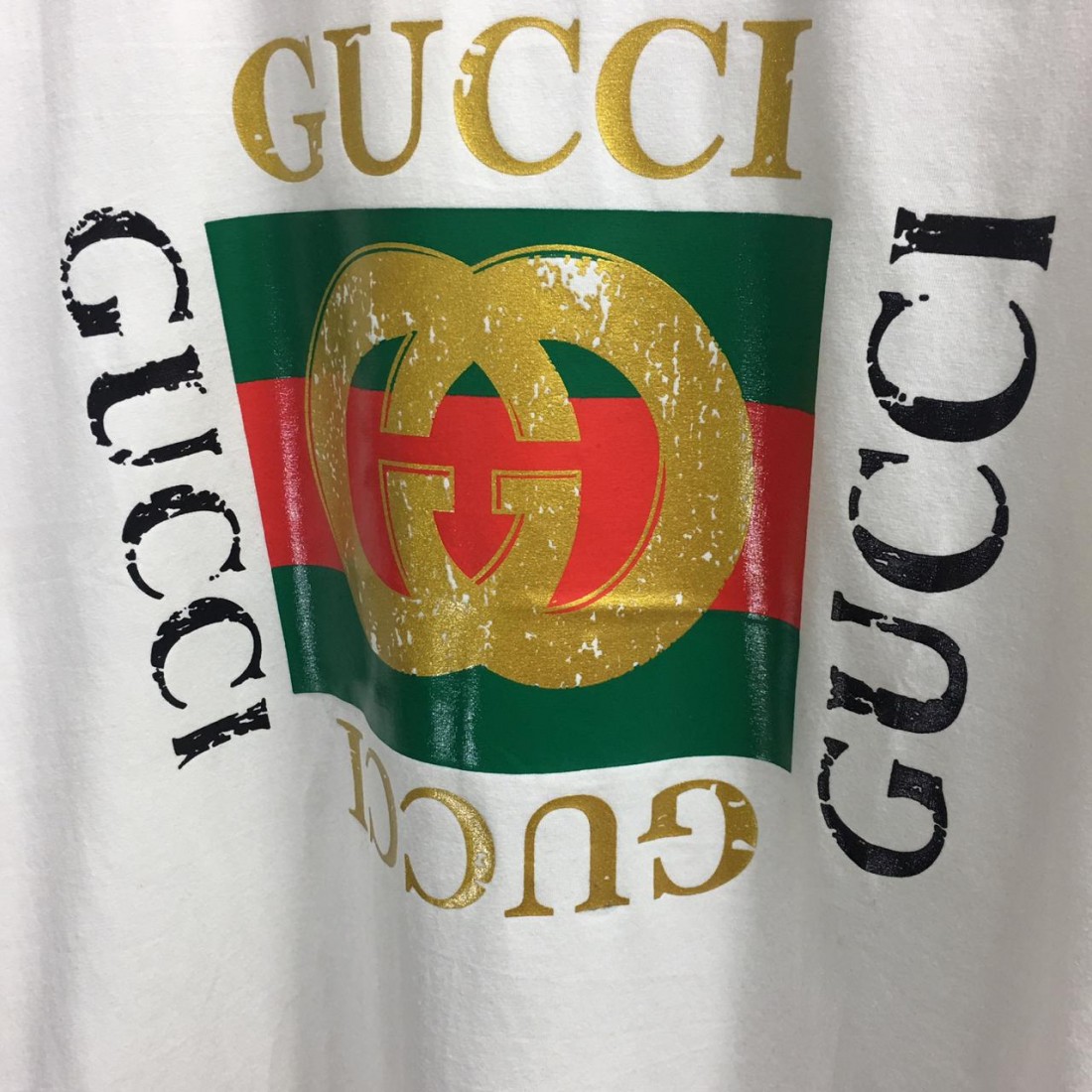 GG Box Logo Glossy Gold Tee White