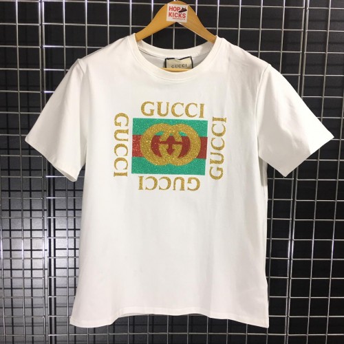 GG Box Logo Glitter Gold Tee White