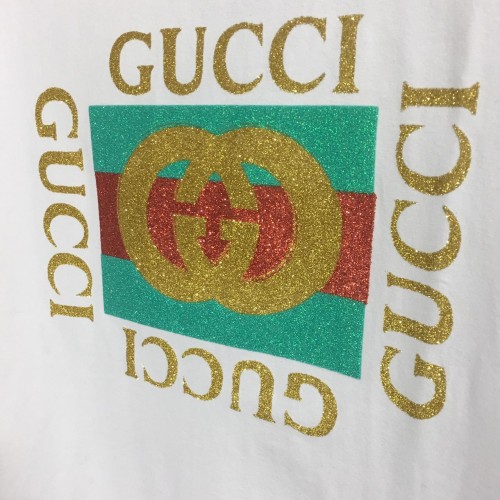 GG Box Logo Glitter Gold Tee White