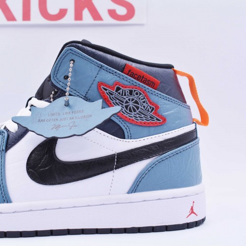 Facetasm X Air Jordan 1 Mid Fearless Blue