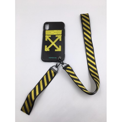 Off WhiteFire Tape Black Iphone Cover