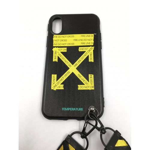 Off WhiteFire Tape Black Iphone Cover