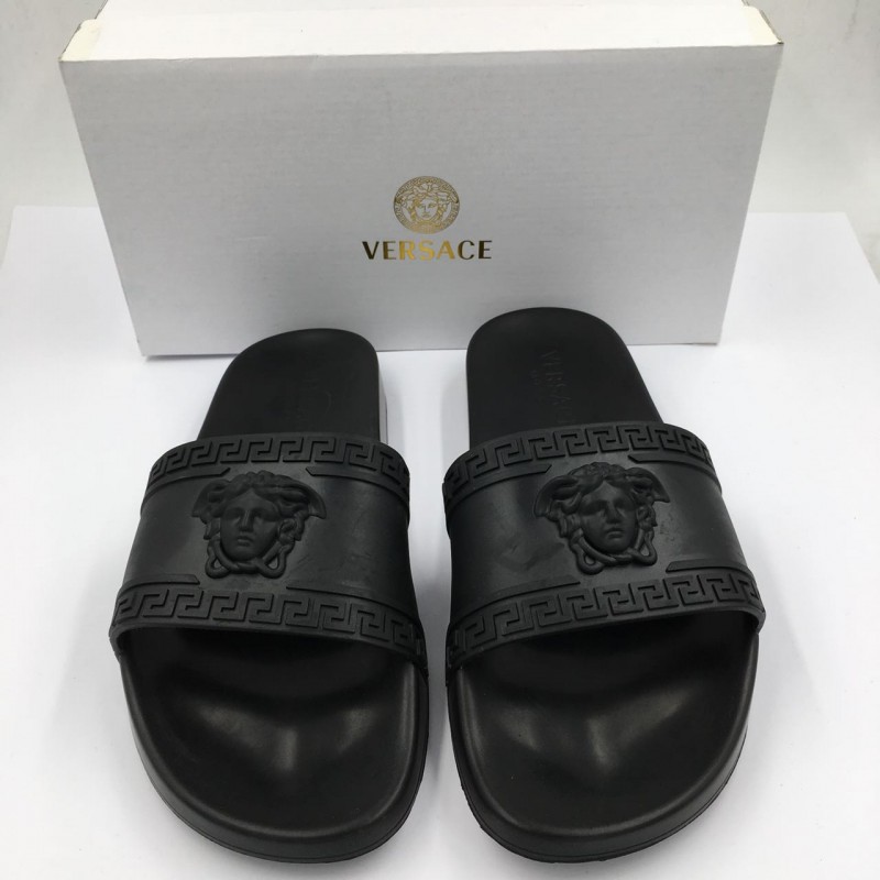 versace slides black