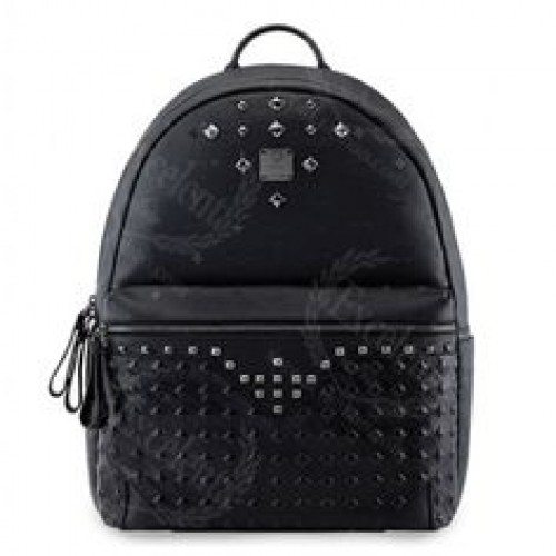 MCM Black Studded Bagpack [ TOP QUALITY] 