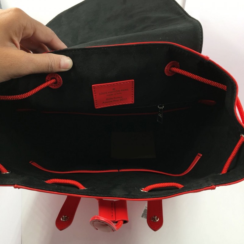 louis vuitton supreme red backpack