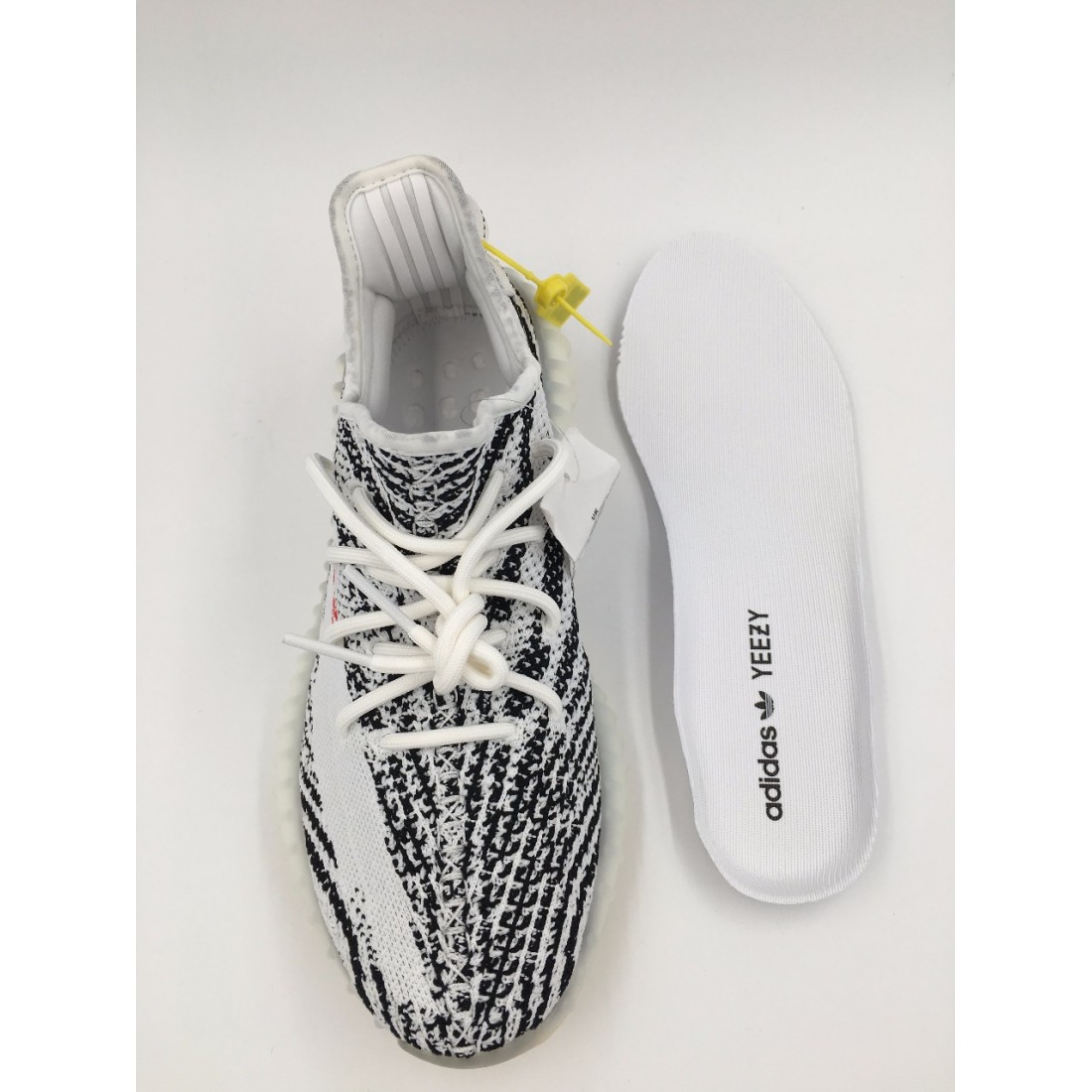 yeezy zebra top view