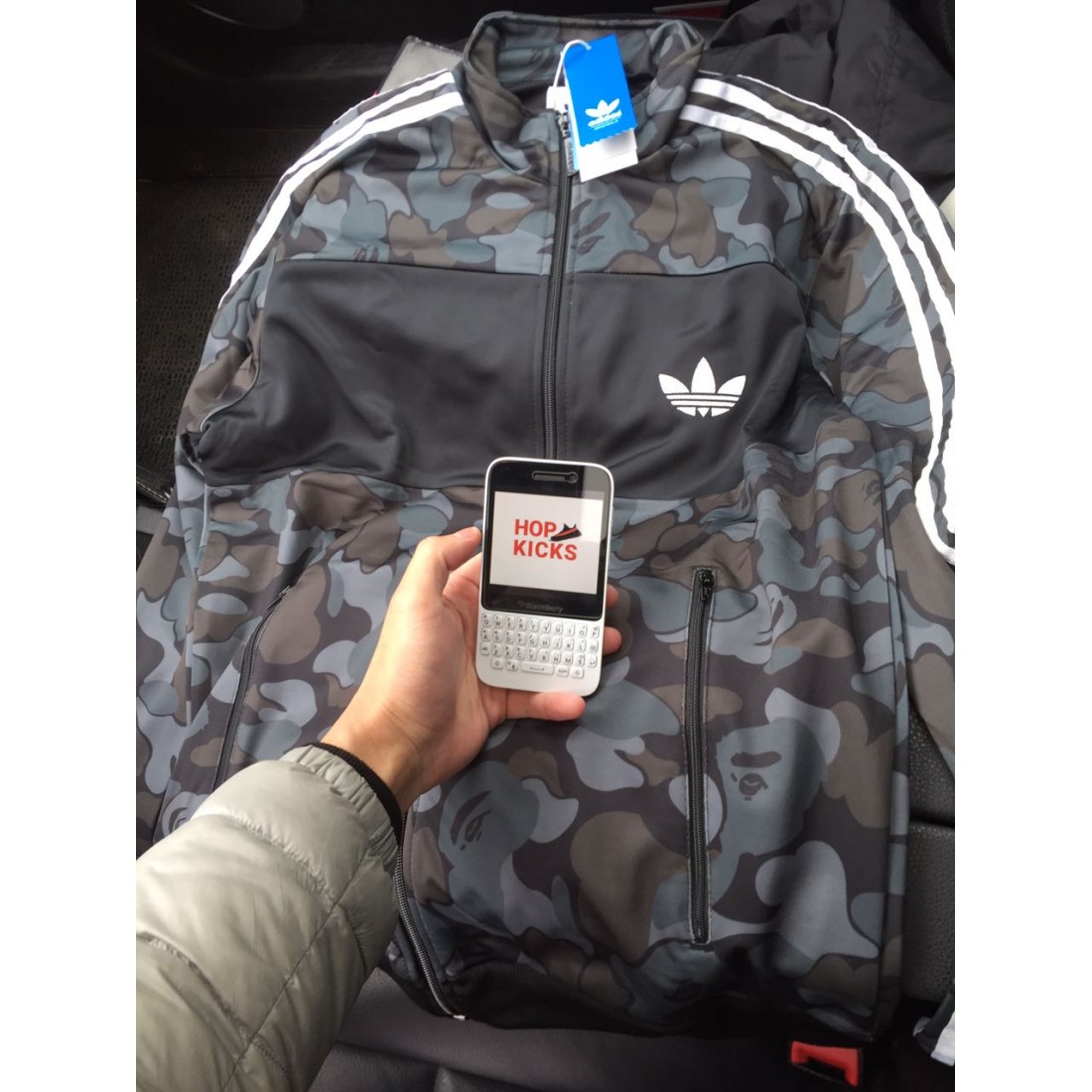bape adidas jacket black
