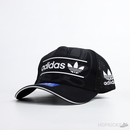 Adidas Logo Black Trucker Cap