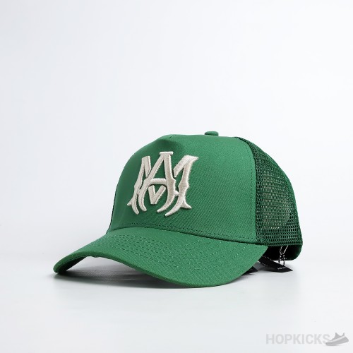 Amiri MA Beige Logo Green Cap