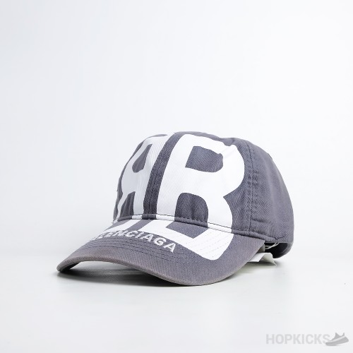 Balenciaga BB Red Big Logo Grey Cap