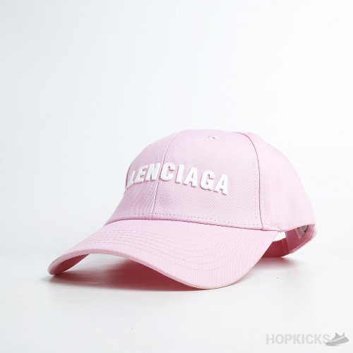 Bale*ciaga White Logo Pink Cap