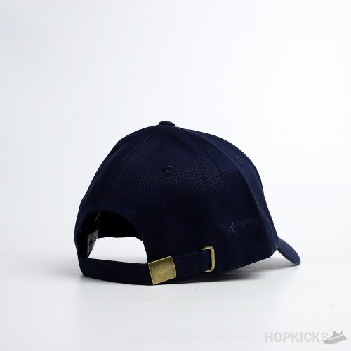 Bale*ciaga White Logo Navy Cap