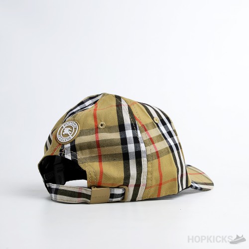 Burberry Pin Details Vintage Check Cap