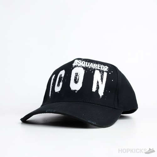 Dsquared2 Icon Paint Drip Black Cap