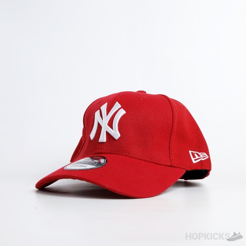 NY New Era White Logo Red Cap