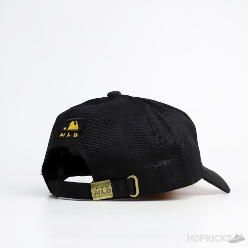 NY New Era Black Yellow Logo Black Cap