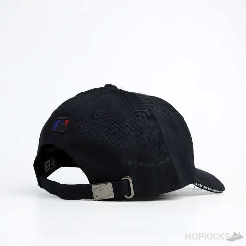 NY Black Logo White Strip Black Cap