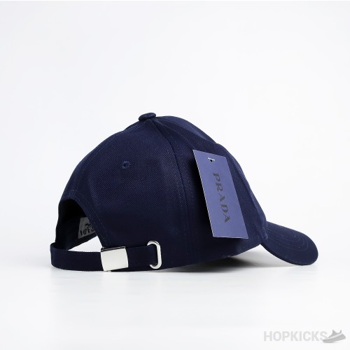 Prada Side Triangle Logo Navy Cap