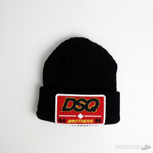 DSQ 64 Brothers 95 Patch Logo Black Beanie