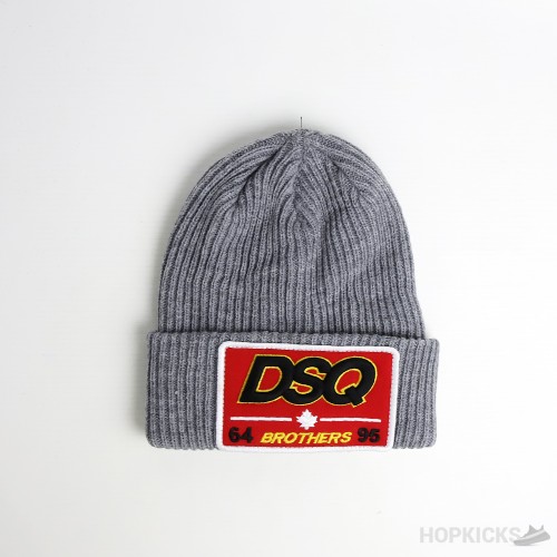 DSQ 64 Brothers 95 Patch Logo Grey Beanie