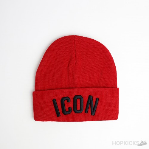 Dsquared2 Icon Red Black Beanie