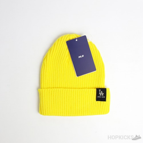 LA Logo Patch Yellow Beanie