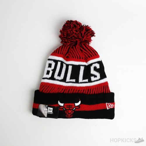 NBA Chicago Bulls Black Red Beanie