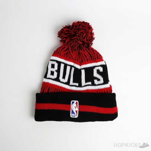 NBA Chicago Bulls Black Red Beanie