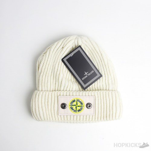 Stone Island Badge Woolen Beanie Beige